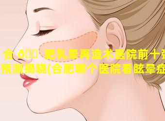 合 🐠 肥乳晕再造术医院前十强预测揭晓(合肥哪个医院看眩晕症比较)